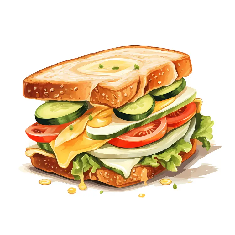 Delicious Sandwich with Fresh Vegetables