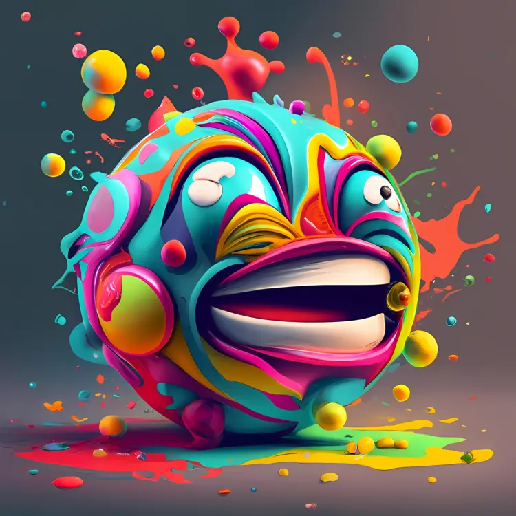 Colorful Abstract Face with Splashes