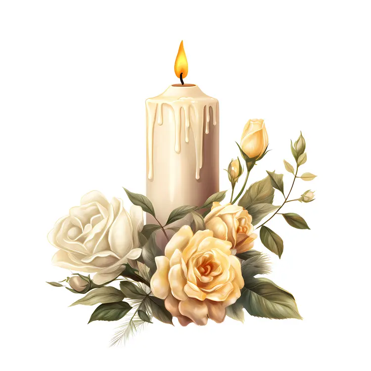 Candles and Flowers Arrangement