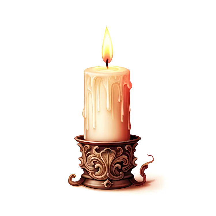 Decorative Candle with Holder