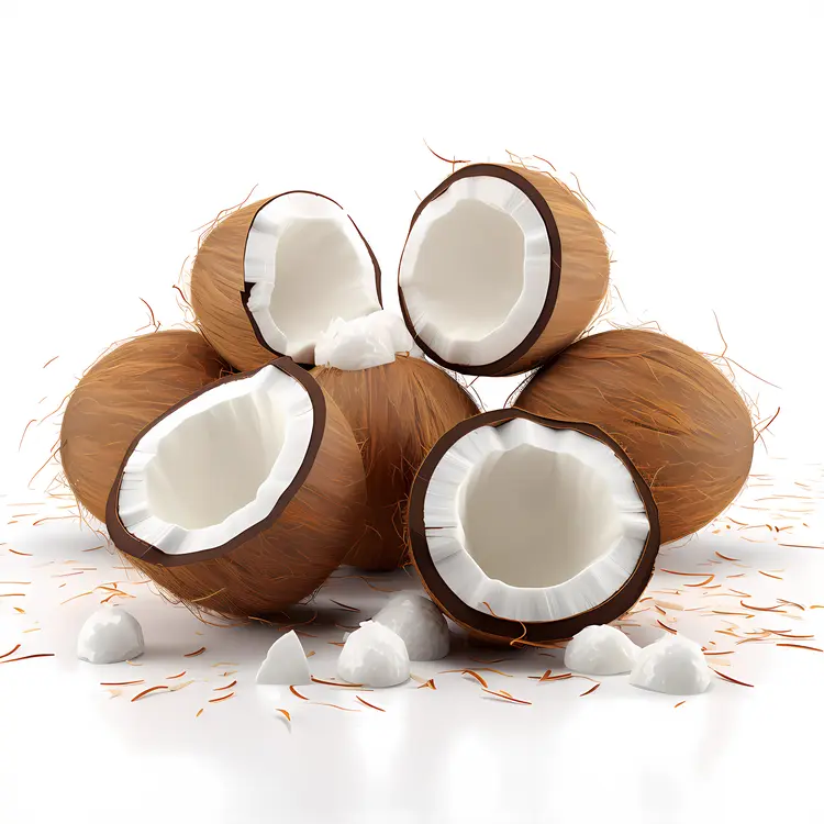 Halved Fresh Coconuts
