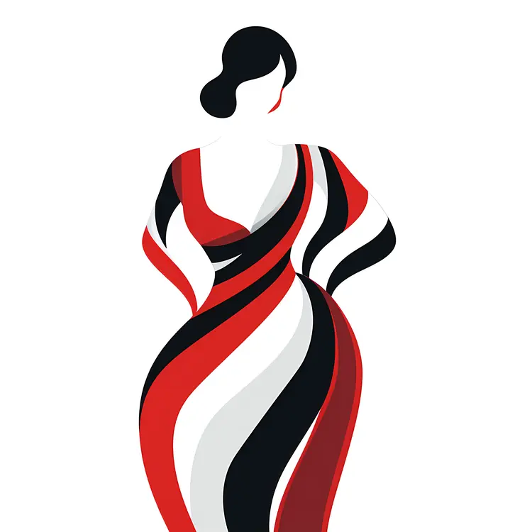 Woman in Abstract Dress