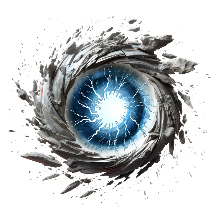Futuristic Electric Eye with Lightning and Energy Vortex