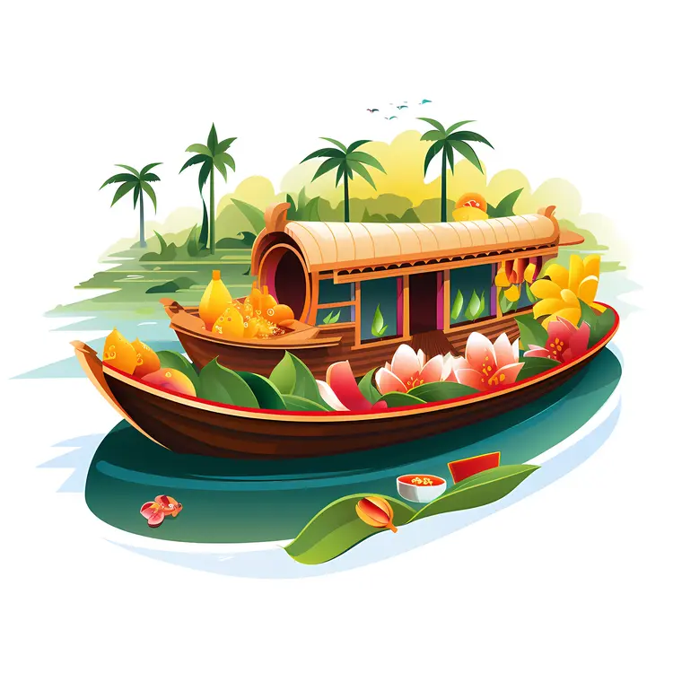 Beautiful Houseboat in Tropical Scenery