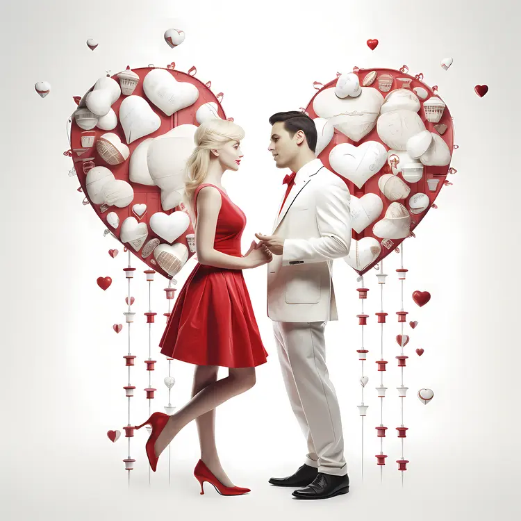 Couple with Heart Background