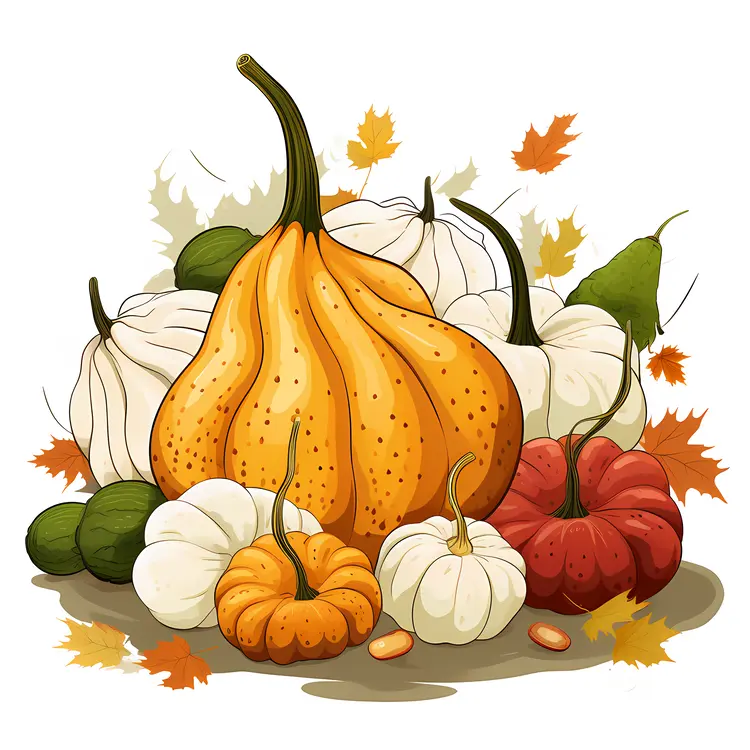 Colorful Pumpkins and Gourds for Thanksgiving Decor