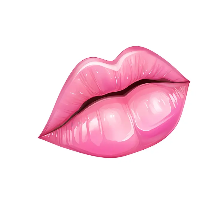 Glossy Pink Lips Illustration
