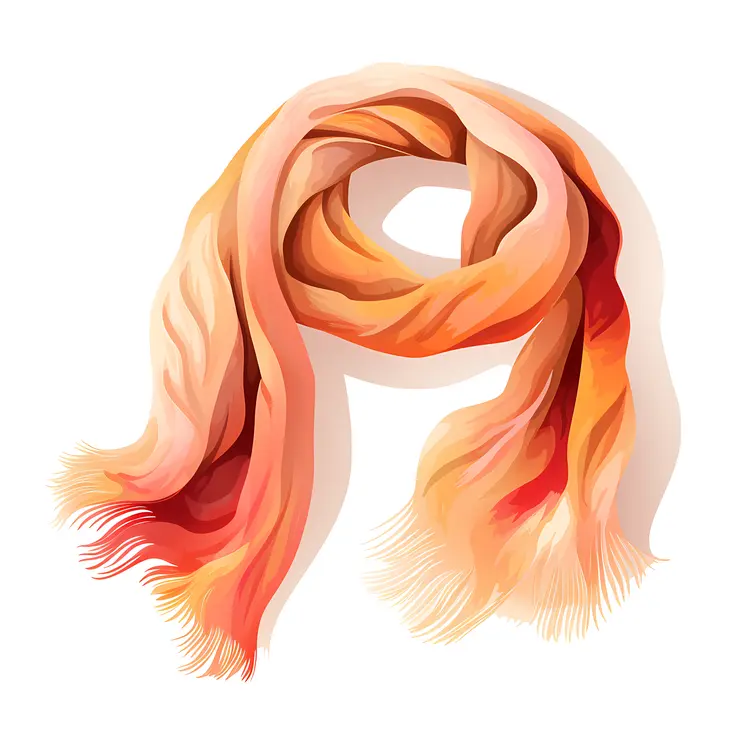 Warm Orange Scarf Illustration