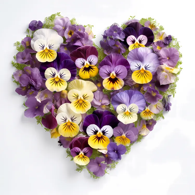 Heart-shaped Flower Arrangement with Pansies