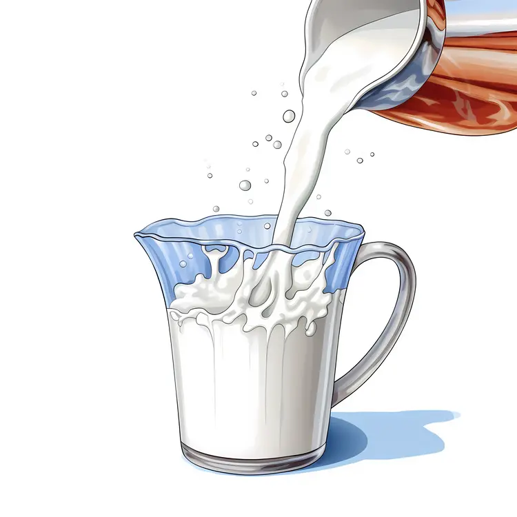 Pouring Milk into a Glass Jug