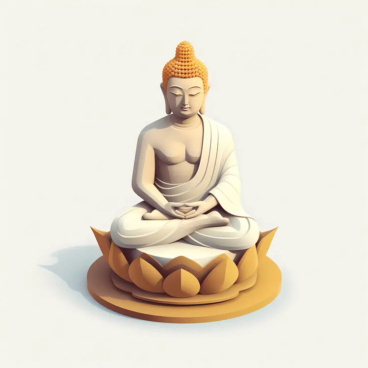 Golden Buddha Statue on Lotus