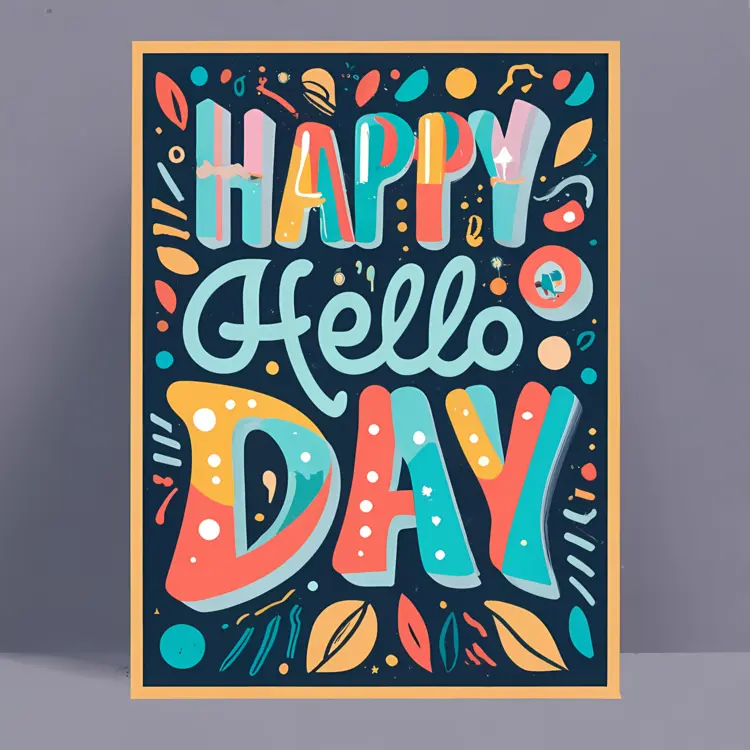 Happy Hello Day with Colorful Design
