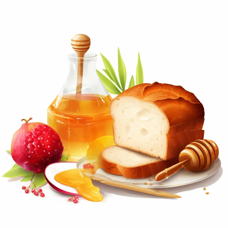 Traditional Bread and Honey for Rosh Hashanah