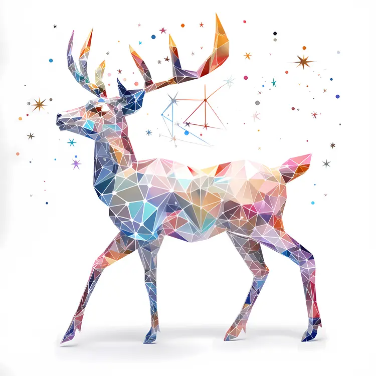 Polygonal Deer with Vibrant Colors