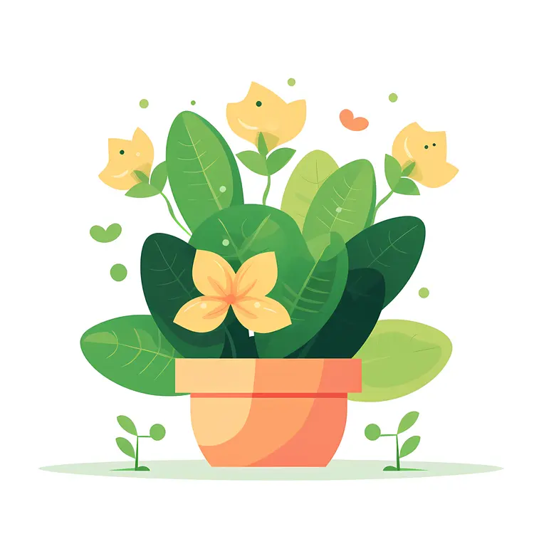 Cute Potted Plant Illustration