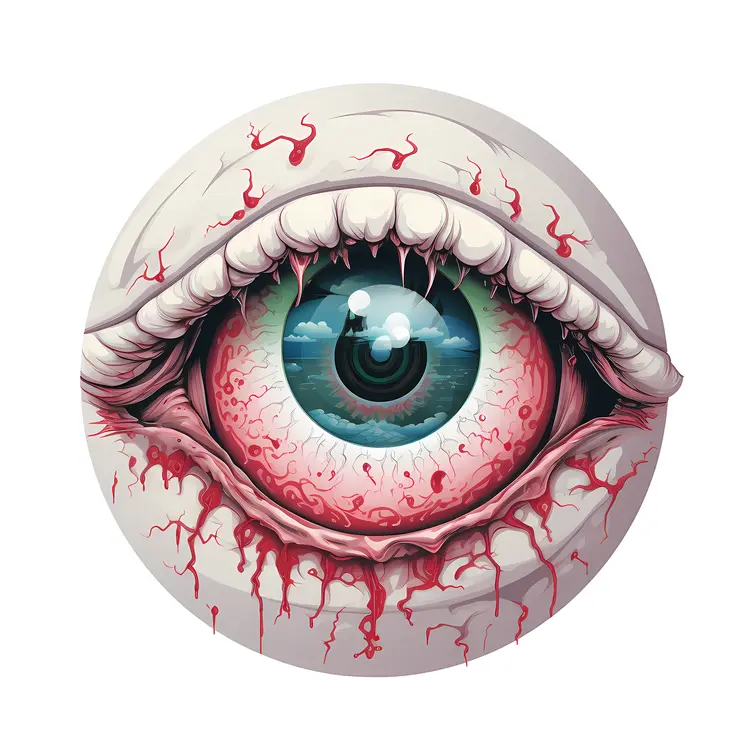 Realistic Sky Reflection in Eye Illustration