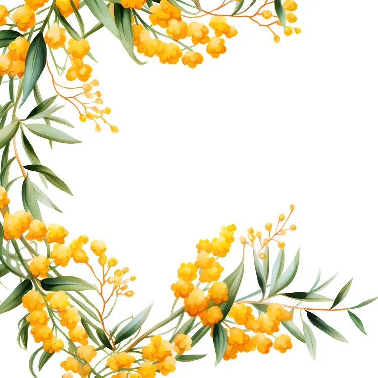 Watercolor Yellow Floral Corner