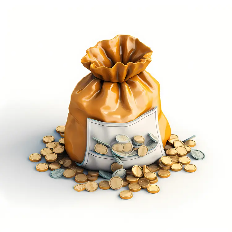 Orange Bag of Gold Coins