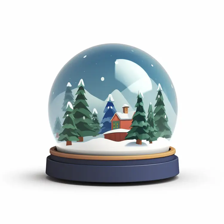 House in Snow Globe for Christmas Decoration