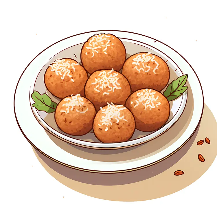 Plate of Brown Sesame Balls