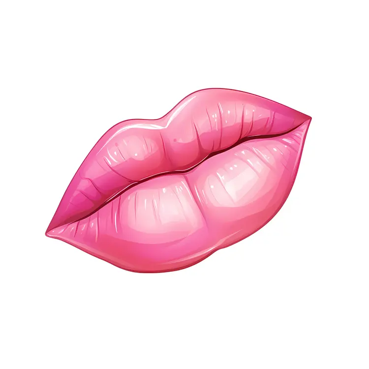 Glossy Pink Lips Illustration
