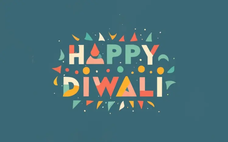 Happy Diwali with Geometric Patterns and Lights
