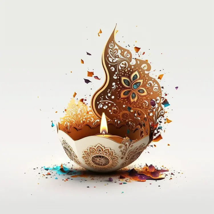 Ornate Diya Lamp for Diwali Celebration
