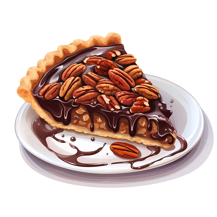 Delicious Slice of Chocolate Pecan Pie
