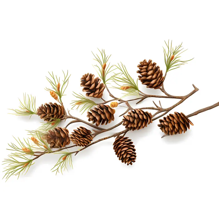 Pine Cones on Branch for Christmas Decor