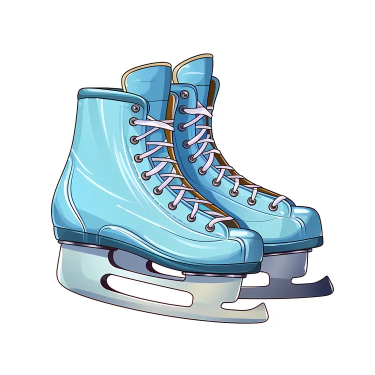 Blue Ice Skates for Winter Sports