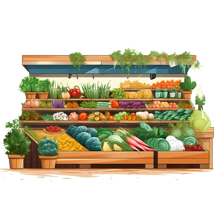 Colorful Vegetable Stand at Market
