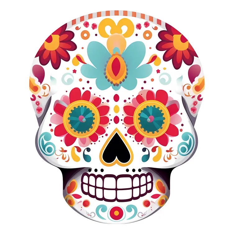 Colorful Sugar Skull for Day of the Dead Celebration