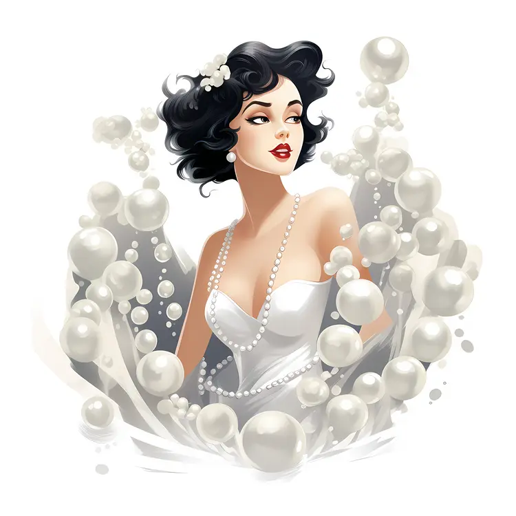 Stylish Woman with Pearls