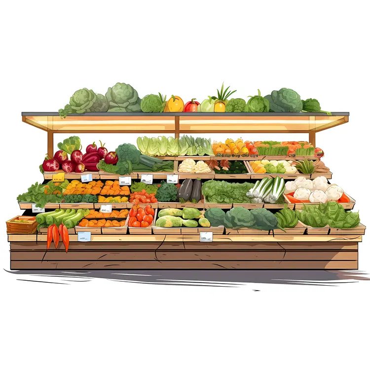 Colorful Vegetable Stand at Market