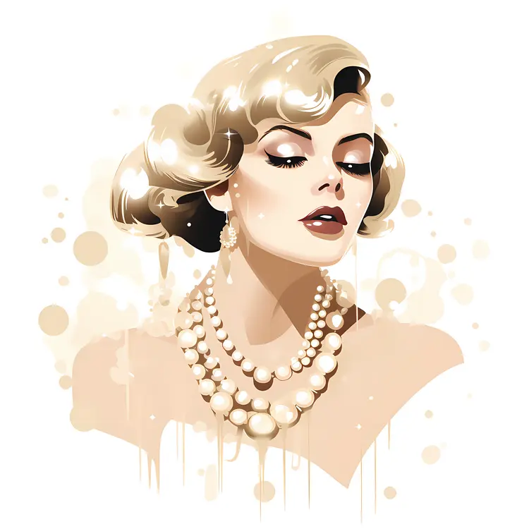 Blonde Woman with Pearls