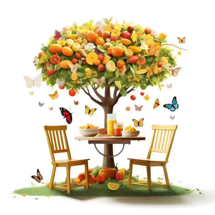 Fruit Tree Cafe with Butterflies