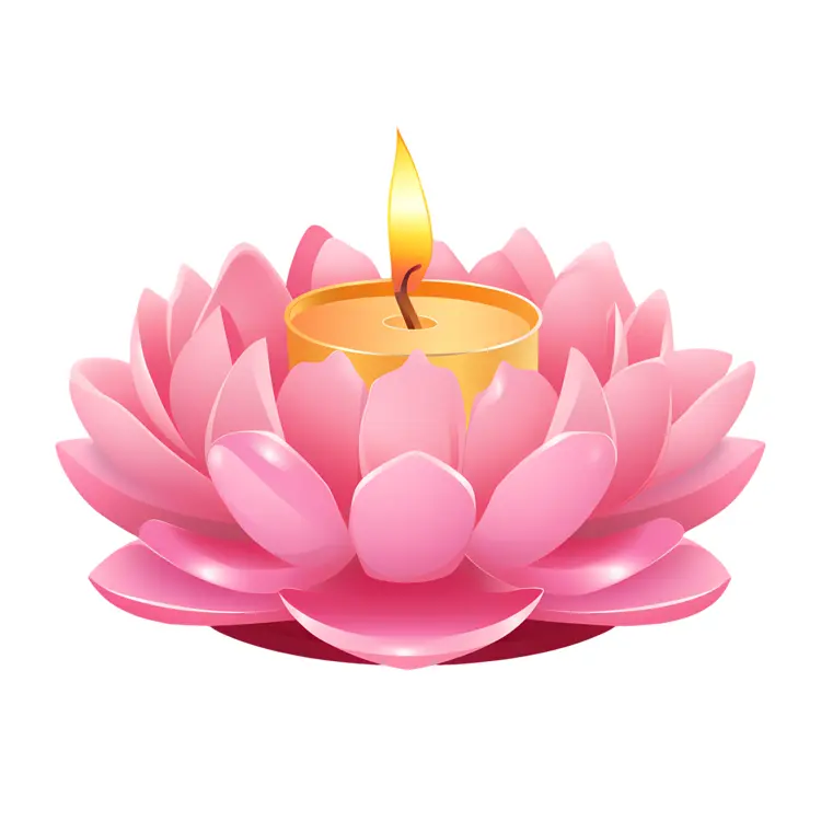 Pink Lotus Candle with Yellow Flame