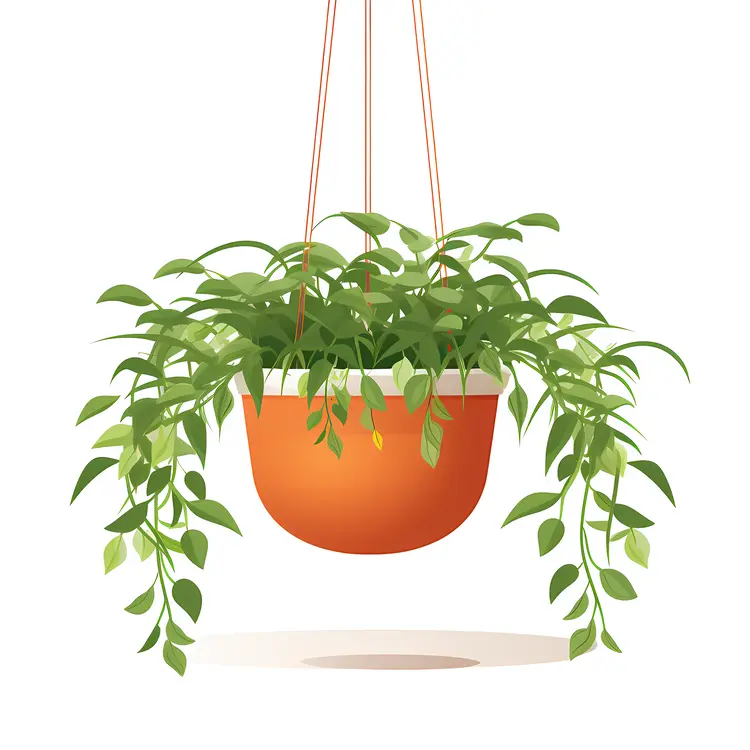 Vibrant Hanging Plant in Orange Pot