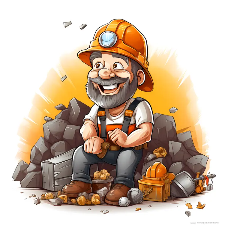 Cartoon Miner with Tools