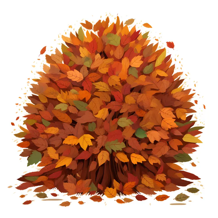 Dense Autumn Leaves Pile