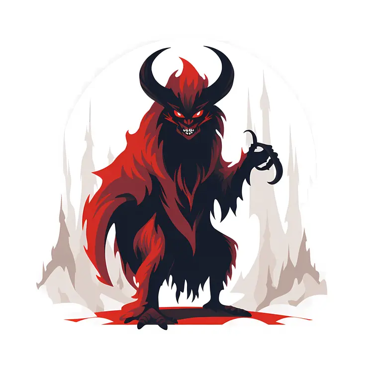 Red Horned Creature with Claws