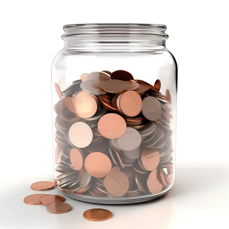 Jar Filled with Coins