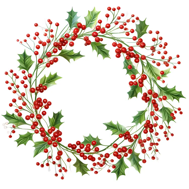 Festive Christmas Wreath with Holly