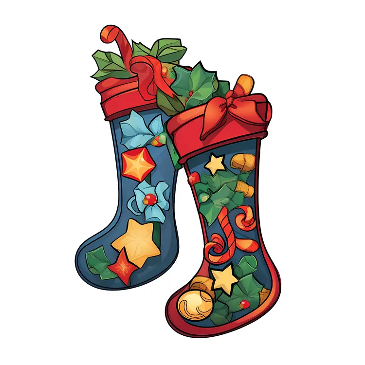 Festive Christmas Stockings with Ornaments