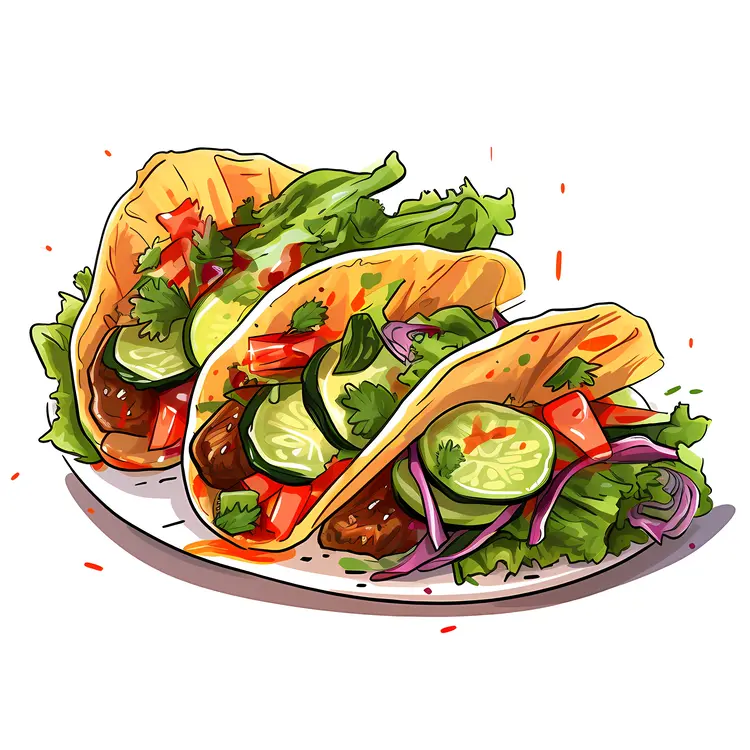 Delicious Tacos with Fresh Vegetables