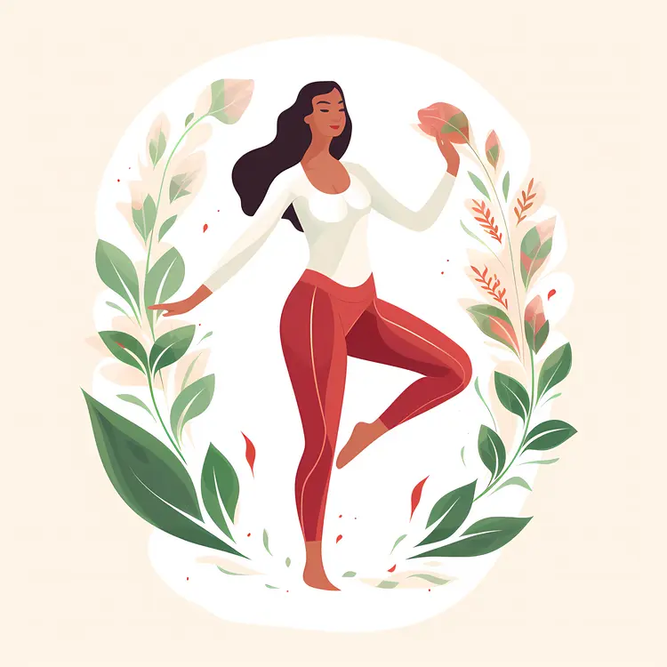 Woman with Flower in Nature