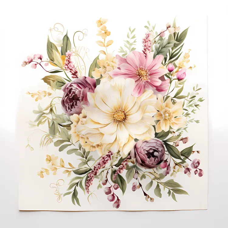 Beautiful Floral Bouquet with Pink and White Flowers