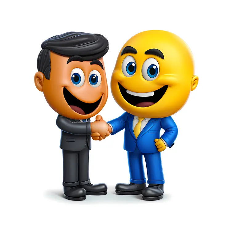 Cartoon Businessmen Shaking Hands