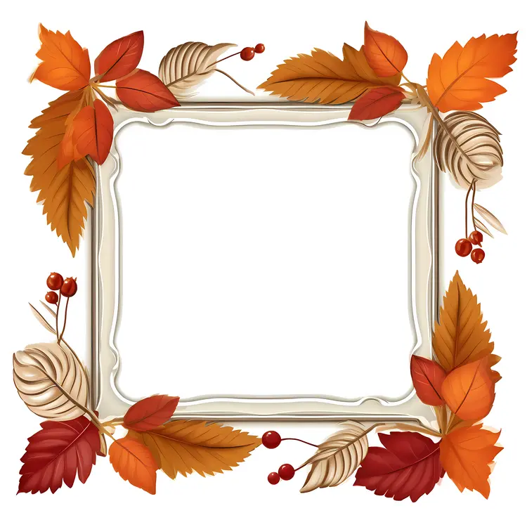 Autumn Leaves and Berries Frame