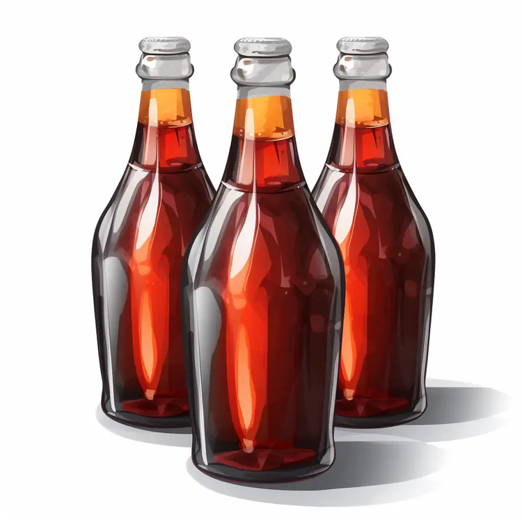 Three Glass Bottles of Soda